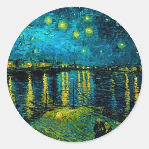 Adesivo Redondo Van Gogh Starry Night Over the Rhône