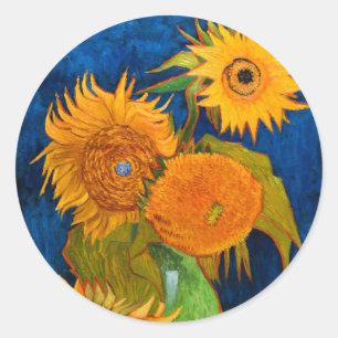 Adesivo Redondo Van Gogh Sunflower