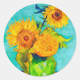 Adesivo Redondo Van Gogh Sunflower