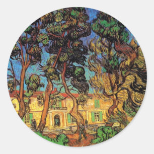 Adesivo Redondo Van Gogh Trees no Jardim, Hospital Santo Paul