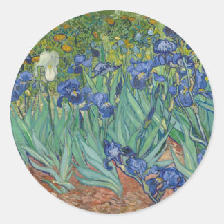 Adesivo Redondo Van Gogh Vintage Irises