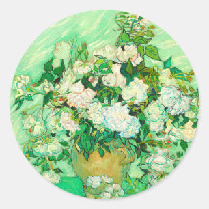 Adesivo Redondo Van Gogh White Roses