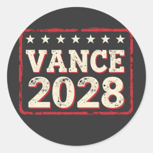 Adesivo Redondo Vance 2028 Para Presidente Eleitoral Trump Republi