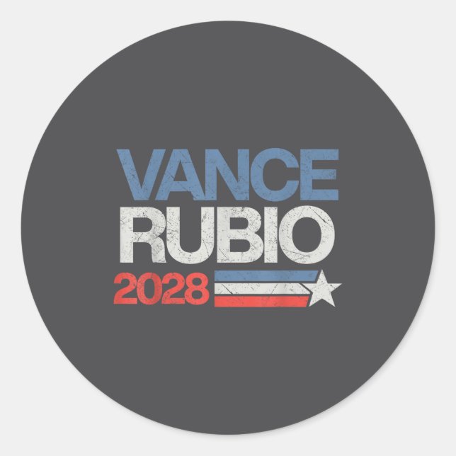 Adesivo Redondo Vance Rubio 2028 President Jd Vance Marco Rubio Us (Frente)