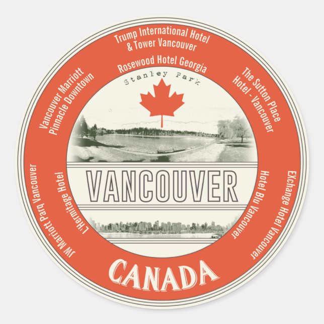 Adesivo Redondo Vancouver Canada sticker (Frente)