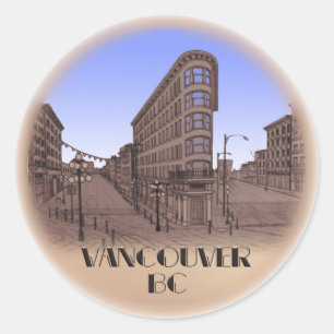Adesivo Redondo Vancouver Canada Sticker Landmark Gastown Souvenir