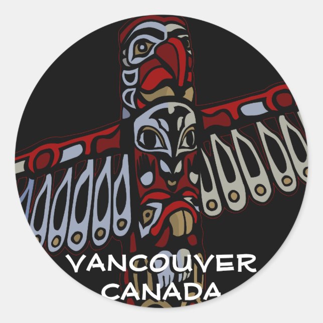 Adesivo Redondo Vancouver Canada Stickers Vancouver Landmark Art (Frente)