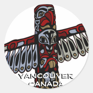 Adesivo Redondo Vancouver Canada Stickers Vancouver Landmark Art