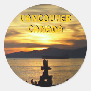 Adesivo Redondo Vancouver Canada Stickers Vancouver Landmark Art