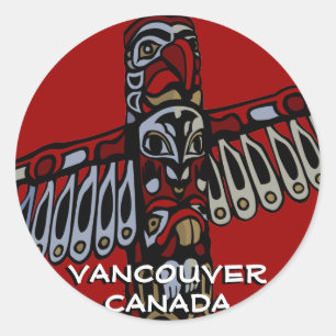 Adesivo Redondo Vancouver Canada Stickers Vancouver Landmark Art