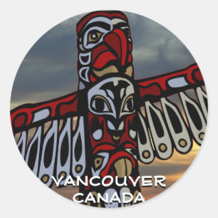 Adesivo Redondo Vancouver Canada Stickers Vancouver Landmark Art