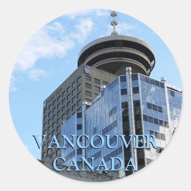 Adesivo Redondo Vancouver Canada Stickers Vancouver Landmark Art (Frente)