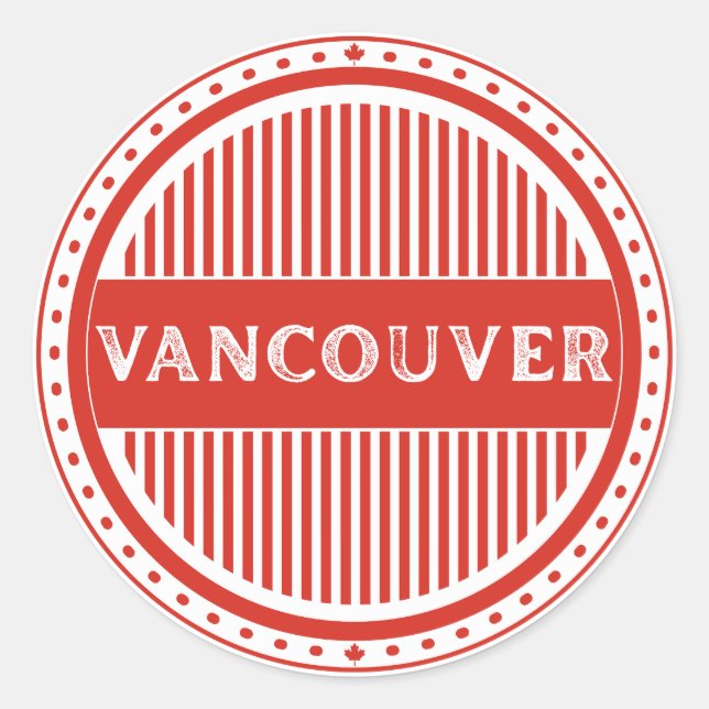 Adesivo Redondo Vancouver City Pride Emblem – Canadian Identity (Frente)