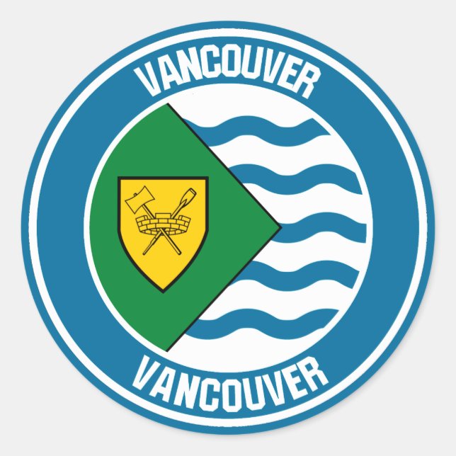 Adesivo Redondo Vancouver Round Emblem (Frente)