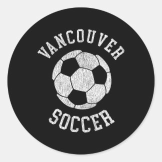 Adesivo Redondo Vancouver Soccer Retro Distressed 90's Vintage