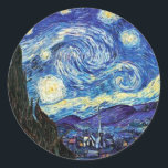 Adesivo Redondo VanGogh, noite estelar<br><div class="desc">VanGogh,  adesivo da Noite Estelar.</div>
