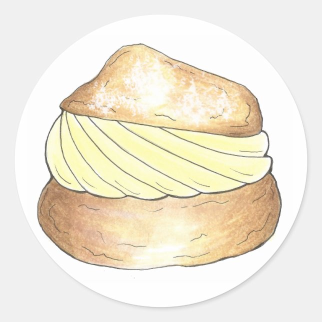 Adesivo Redondo Vanilla Cream Puff Puff Creampuff Dessert Sticker (Frente)