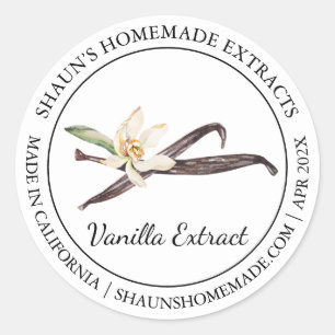 Adesivo Redondo Vanilla Extract Modern label