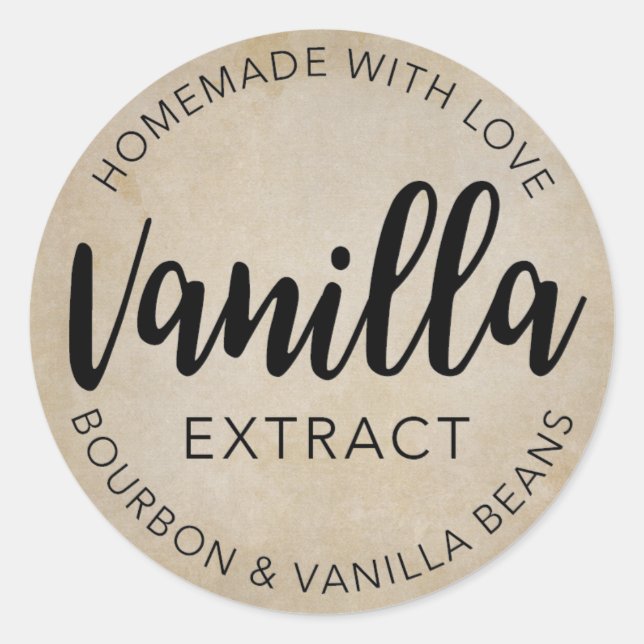 Adesivo Redondo Vanilla Extract VE001_04rd Classic Round Sticker (Frente)