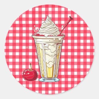 Adesivo Redondo Vanilla Milkshake com cerejas Vermelhas verificada