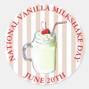 Adesivo Redondo Vanilla Milkshake Day Junho 20