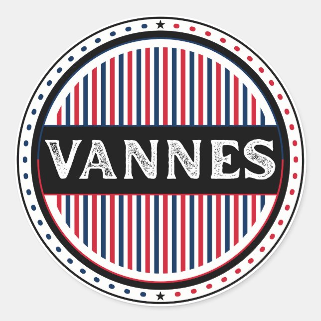 Adesivo Redondo Vannes City Pride Emblem – French Identity (Frente)