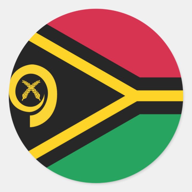 Adesivo Redondo Vanuatu Flag (Frente)