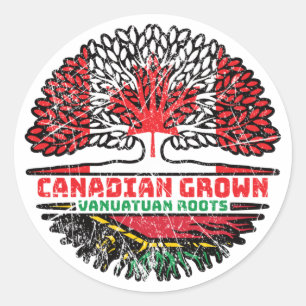 Adesivo Redondo Vanuatu Vanuatuan Vanuan Canadá Árvore canadense