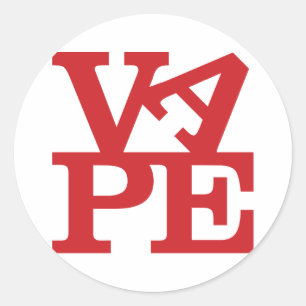 Adesivo Redondo Vape Letters