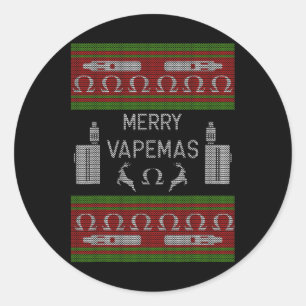 Adesivo Redondo Vapemas de feliz - Vapacidade de um suéter de Nata