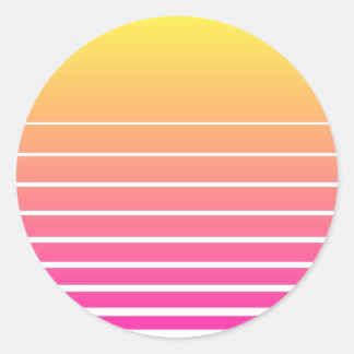 Adesivo Redondo Vaporwave Sun
