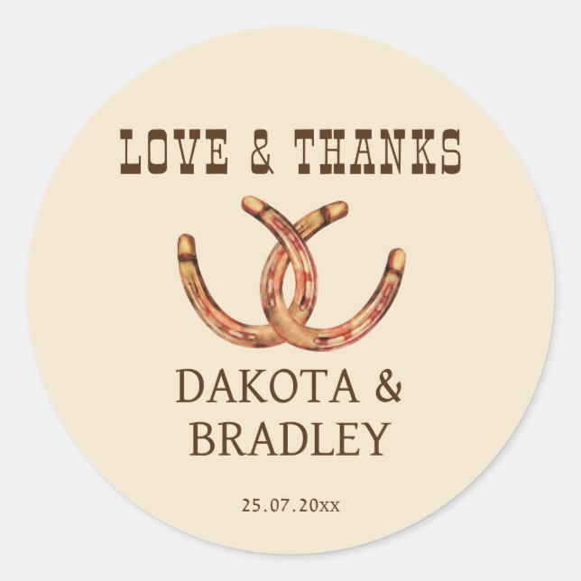 Adesivo Redondo Vaqueira do sudoeste western obrigada (Frente)