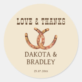 Adesivo Redondo Vaqueira do sudoeste western obrigada