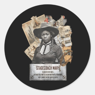 Adesivo Redondo Vaqueira Negra Western Rodeio História Negra Texas