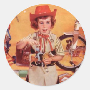 Adesivo Redondo Vaqueira pequena do anos 50