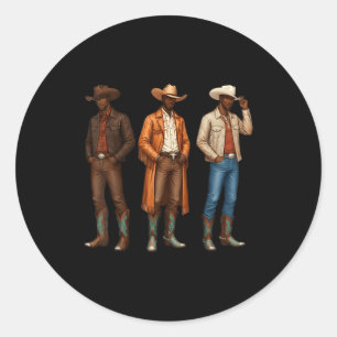 Adesivo Redondo Vaqueiro Negro Rodeio Western Melanina Herança Tex