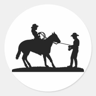 Adesivo Redondo Vaqueiro Roping da vaqueira