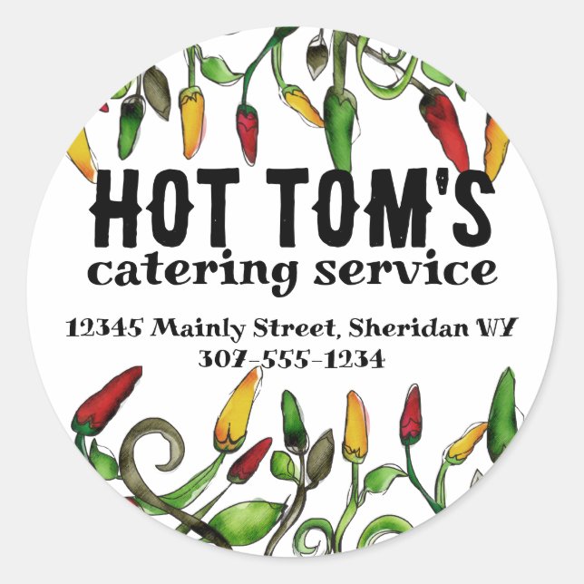 Adesivo Redondo vara de pimenta picante picante... (Frente)