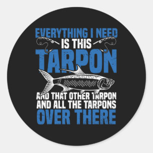 Adesivo Redondo Vara e Carretel Conjunto para Pesca de Tarpon Loca