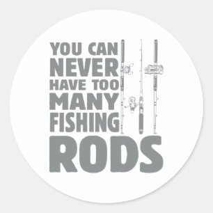 Adesivo Redondo Varas de Pesca de Design Engraçado para Amantes da