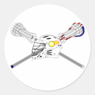 Adesivo Redondo Varas do Lacrosse com capacete