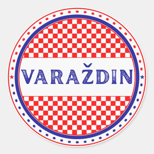 Adesivo Redondo Varaždin City Pride Emblem – Croatian Identity (Frente)