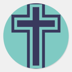 Adesivo Redondo Variantes diferentes de cristão azul