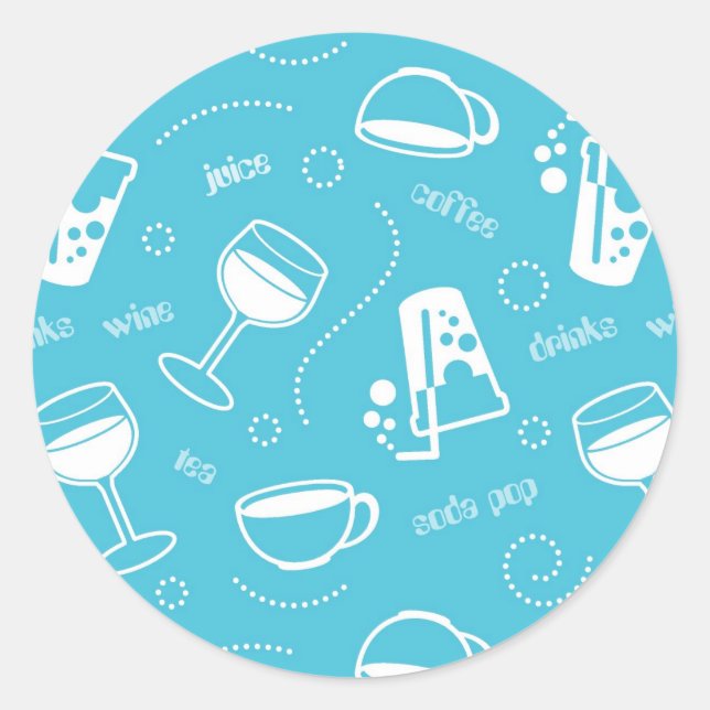 Adesivo Redondo Várias bebidas (Frente)