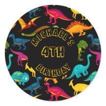 Várias espécies de dinossauros coloridos