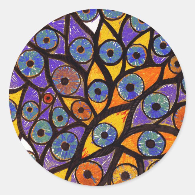 Adesivo Redondo Vários Olhos (Frente)