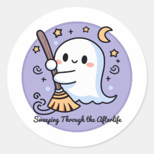 Adesivo Redondo Varrendo o Além Cute Ghost