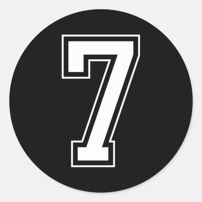 Adesivo Redondo Varsity Jersey Número 7 (Frente)