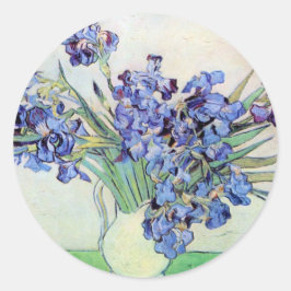 Adesivo Redondo Vase "Ainda viva" com irrisões de Vincent van Gogh