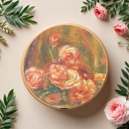 Adesivo Redondo Vase de Rosas por Auguste Renoir Art
